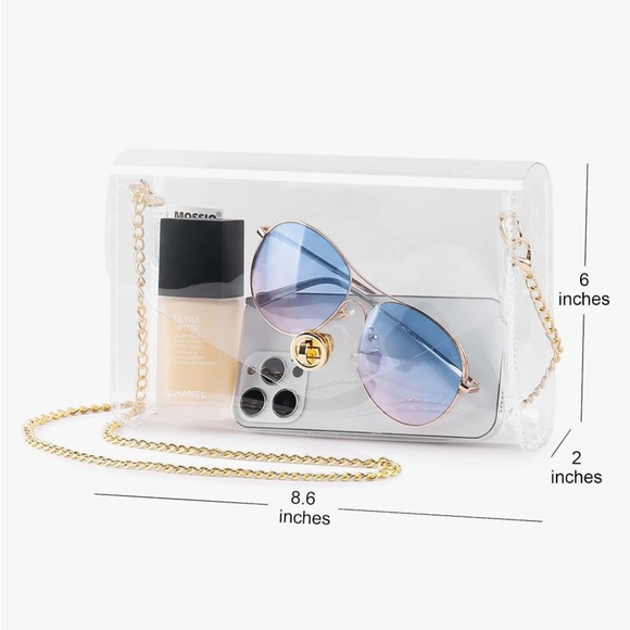 Mossio Clear purse with gold chain straps - Picture 6 of 9